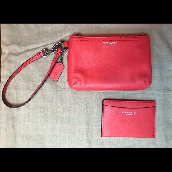 Coach Handbags - Authentic Coach Wristlet and Card Case Set